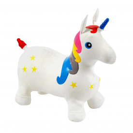 Прыгун лошадка Jin Jia Tai Единорог 59х25х50 см Белый (137425)