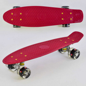 Скейт Пенни борд Best Board со светящимися PU колёсами Red (74194)
