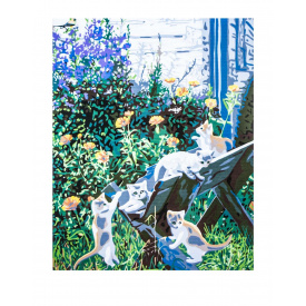 Картина по номерам ArtStory Котики в маках 40х50 см Разноцветный (2016068698)