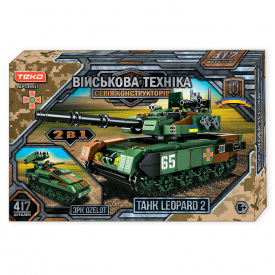 Конструктор Teko Военная техника танк Leopard 2 и ЗРК Ozelot 417 деталей Green (152224)