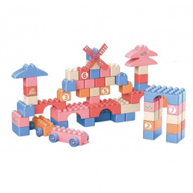 Конструктор Yufeng Big Building Blocks 90 деталей в ведре Разноцветный (164946)