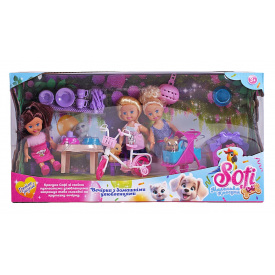 Набор кукол Yufeng Sofi Вечеринка с домашними любимцами 3 шт 11 см Multicolor (155340)