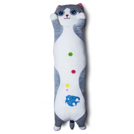 Мягкая игрушка Yufeng Кот Батон 85 см Серо-белый (645151785)