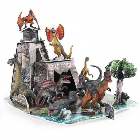 Детские пазлы 3D Yufeng Динозавры 28 частей 8 фигурок Разноцветный (150844)