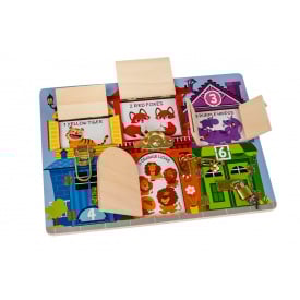 Бизиборд деревянный WENYI Квартирки с животными 6 видов Разноцветный (110603)