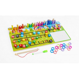 Логическая деревянная доска WToys Чудо-логика Английский алфавит 45х1х22 см Разноцветный (162817)