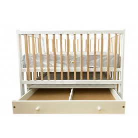 Кроватка деревянная с опускной боковиной Наталка София 120 х 60 см White (133040)