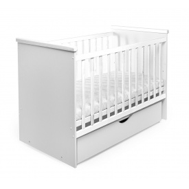 Кроватка деревянная с ящиком Наталка Тучка 120 х 60 см White (149632)