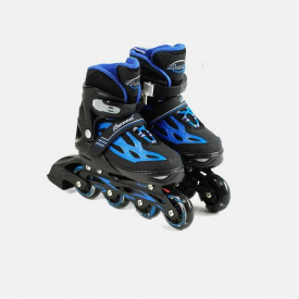 Роликовые коньки с защитой Best Roller 35-38 М XS светящиеся PU колёса Blue (141133)