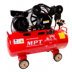 Компрессор MPT PROFI 50 л 1500 Вт/2 л.с 1050 об/мин 170 л/мин 8 атм Red and Black (MAC20503B)
