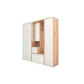 Набір у передпокій FrostyPine (205 × 37.5 × 200 см, сіра фурнітура, дуб аппалачі і самоа димчастий)