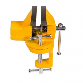 Тиски слесарные поворотные MASTERTOOL 50 мм Yellow (07-0201)