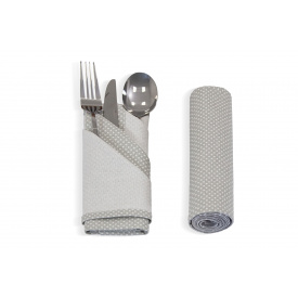 Серветки сервірувальні на стіл Аніс-2 (40 × 40 см, 2 шт., бавовна, в горох, сірий) IMI