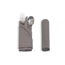 Серветки сервірувальні на стіл Шавлія-2 (40 × 40 см, 2 шт., бавовна, сіро-коричневий) IMI