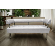 Диван офісний Tobi Sho Комфорт зі спинкою та підлокітниками 1800x530x750, шкірзам Білий 2300