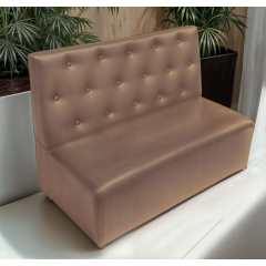Диван для кафе Tobi Sho Бостон з високою спинкою та ґудзиками 1500x630x850, шкірзам Мокко 2239 Хмельницький