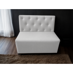 Диван для кафе Tobi Sho Бостон з високою спинкою та ґудзиками 1200x630x850, шкірзам Білий 2300 Харків