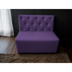 Диван для кафе Tobi Sho Бостон з високою спинкою та ґудзиками 1200x630x850, шкірзам Фіолетовий 2216 Буча