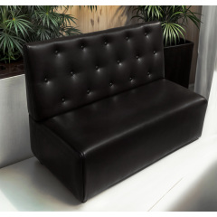 Диван для кафе Tobi Sho Бостон з високою спинкою та ґудзиками 1200x630x850, шкірзам Чорний 2230 Чернігів
