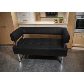 Диван офисный Tobi Sho Комфорт со спинкой и подлокотниками 1500x530x750, кожзам Черный 2230