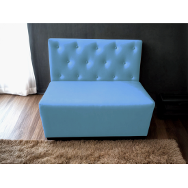 Диван для кафе Tobi Sho Бостон з високою спинкою та ґудзиками 1500x630x850, шкірзам Блакитний 2220
