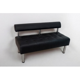 Диван офісний Tobi Sho Сіті зі спинкою без підлокітників 1500x530x750, шкірзам Чорний 2230