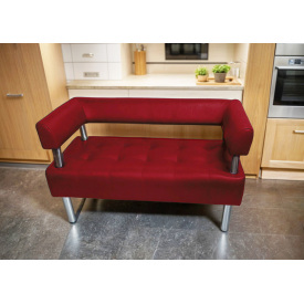 Диван офісний Tobi Sho Комфорт зі спинкою та підлокітниками 1200x530x750, шкірзам Червоний 2210