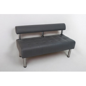 Диван офисный Tobi Sho Сити со спинкой без подлокотников 1500x530x750, кожзам Серый 2233