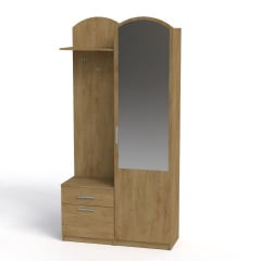 Передпокій Компаніт Лідія 2000х1000х375 мм із дзеркалом корпус дсп дуб-крат-золотий Запоріжжя