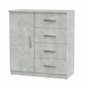 Комод 4+1А Компаніт дсп сірий-бетон