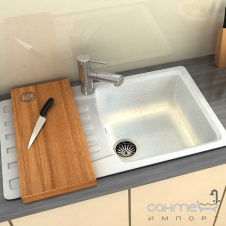 Кухонная мойка Moko Napoli Premium Onyx Bianco, чаша справа