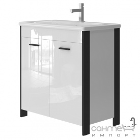 Підлогова тумба Ювента Brooklyn Br-80 з раковиною Soft-80 сіра