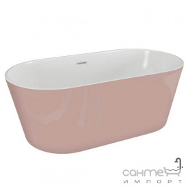 Окремостояча акрилова ванна Polimat Uzo 160x80 00438 біла/рожева