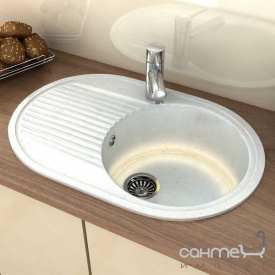 Кухонная мойка Moko Verona Premium Onyx Bianco, чаша справа