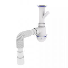 Сифон для мойки Kronoplast 1 1/2" пластик, белый (SM13000043) Бровари
