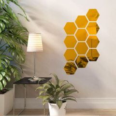 Зеркальный декор акриловый самоклеющийся Sticker Wall 125x105 мм 12 шт Золотистый (SW-00002517) Киев