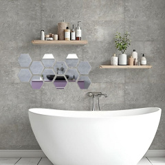 Зеркальный декор акриловый самоклеющийся Sticker Wall 125x105 мм 12 шт Серебристый (SW-00002513) Переяслав-Хмельницкий