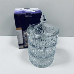 Конфетница с крышкой стеклянная OLens 7302 13x23 см Житомир
