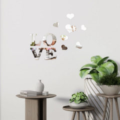 Зеркальный декор акриловый самоклеющийся Sticker Wall Love 11 шт Серебристый (SW-00002495) Киев