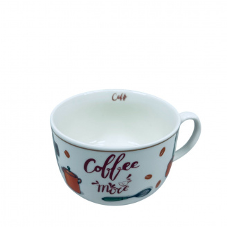 Чашка фарфоровая S&T 3186 Coffee more 650 мл 12,2x9 см 23277