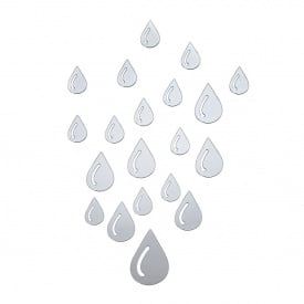 Дзеркальний декор акриловий самоклеючий Sticker Wall Краплі 20 шт Сріблястий (SW-00002492)