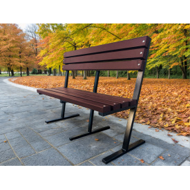Лавка садово-парковая Tobi Sho Лофт Лайн со спинкой без подлокотников 2 м цвет Каштан