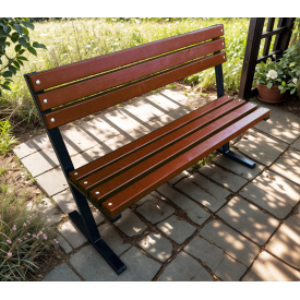 Лавка садово-паркова Tobi Sho Лофт Лайн зі спинкою без підлокітників 1,3 м колір Черешня