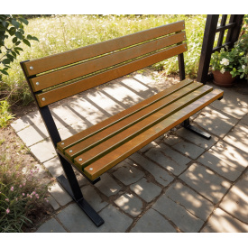 Лавка садово-парковая Tobi Sho Лофт Лайн со спинкой без подлокотников 1,7 м цвет Дуб