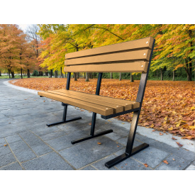 Лавка садово-паркова Tobi Sho Лофт Лайн зі спинкою без підлокітників 2 м колір Дуб