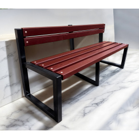 Лавка садова Tobi Sho Лофт Бенч зі спинкою без підлокітників 3 м колір Махагоній