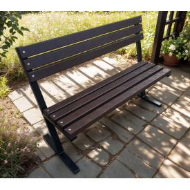 Лавка садово-паркова Tobi Sho Лофт Лайн зі спинкою без підлокітників 1,5 м колір Горіх