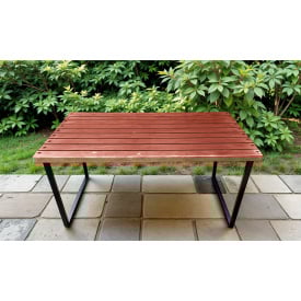 Стол садовый Tobi Sho Грид в стиле Лофт 2200х700х800 мм, цвет Черешня