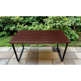Стіл садовий Tobi Sho Грід у стилі Лофт 2000х700х800 мм, колір Каштан