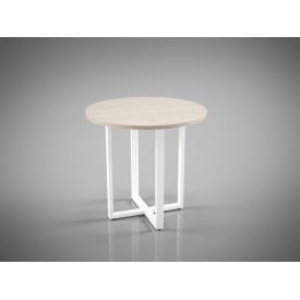 Обідній стіл Tenero Бренн D-80 см круглий на металевій опорі білого кольору